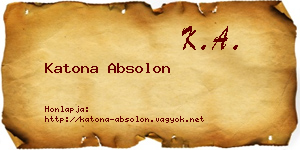 Katona Absolon névjegykártya